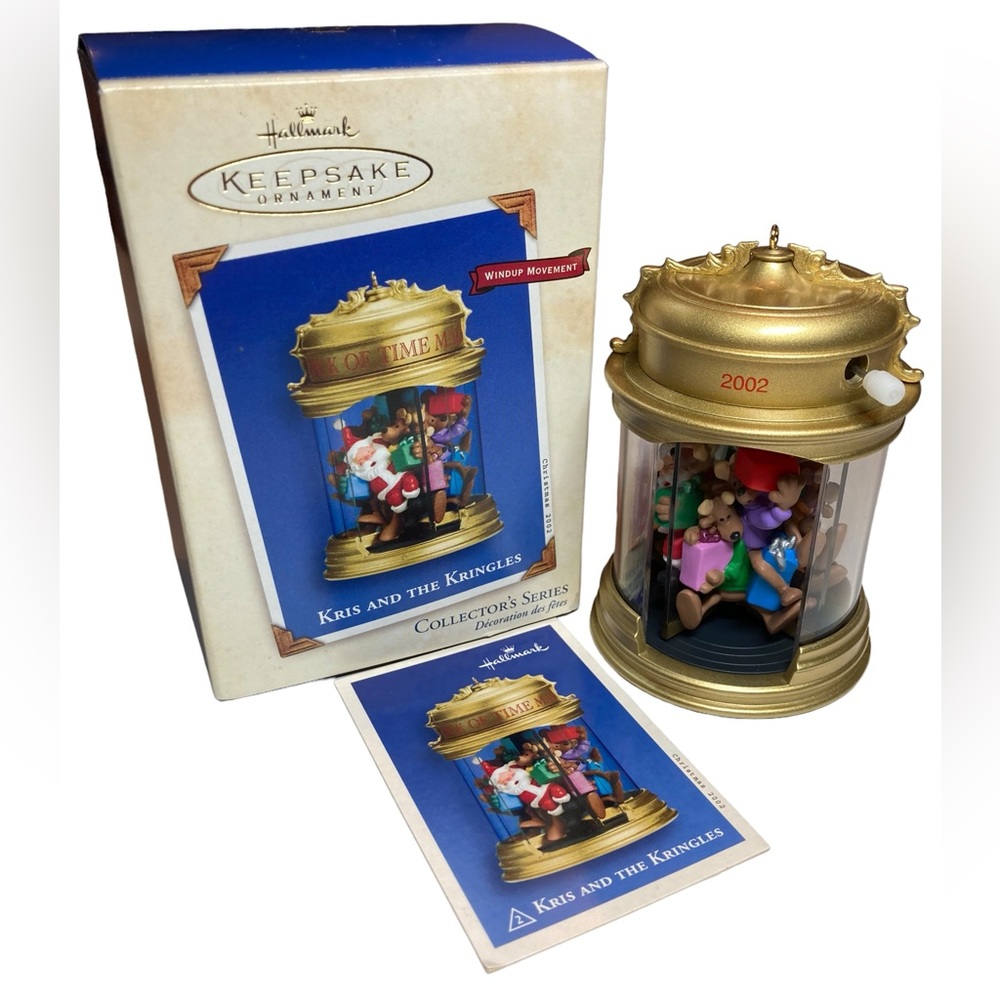 Hallmark Keepsake Wind Up Ornament 2002 Kris and the Kringles. Box Memory Card
